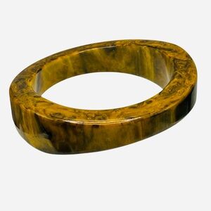 Vintage Marbled Bakelite Tapered Bangle Bracelet